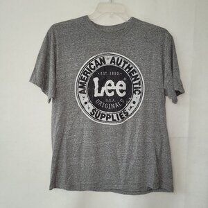 Lee Shirt Mens XL‎ Grey Logo Active Casual Rodeo Running Basketball